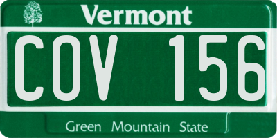 VT license plate COV156