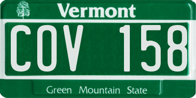 VT license plate COV158