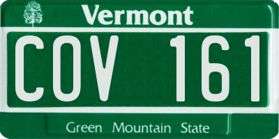VT license plate COV161