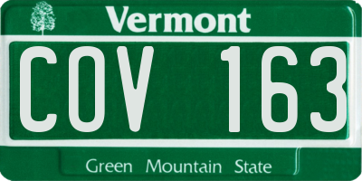 VT license plate COV163