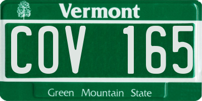VT license plate COV165