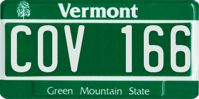 VT license plate COV166