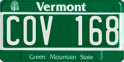 VT license plate COV168