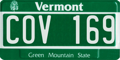 VT license plate COV169