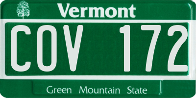 VT license plate COV172