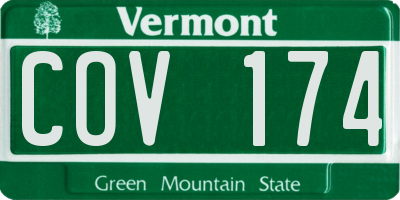 VT license plate COV174