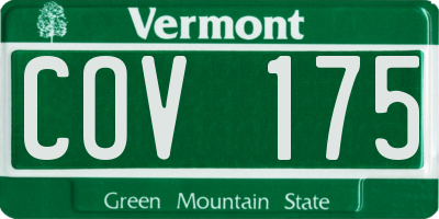 VT license plate COV175