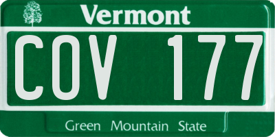 VT license plate COV177
