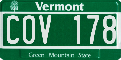VT license plate COV178