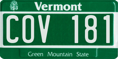 VT license plate COV181