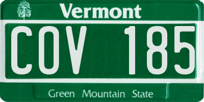 VT license plate COV185