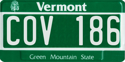 VT license plate COV186