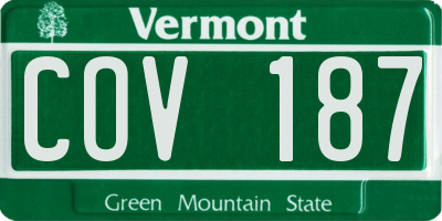 VT license plate COV187