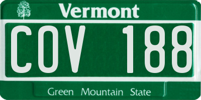 VT license plate COV188