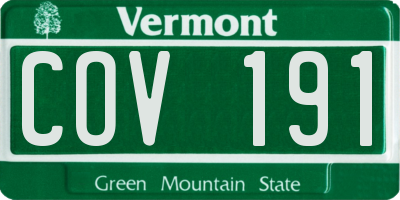 VT license plate COV191