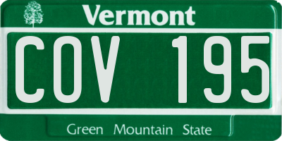 VT license plate COV195