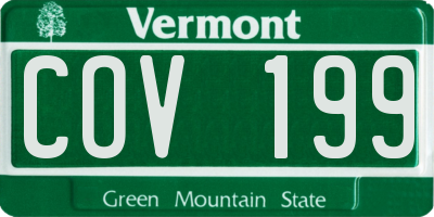 VT license plate COV199