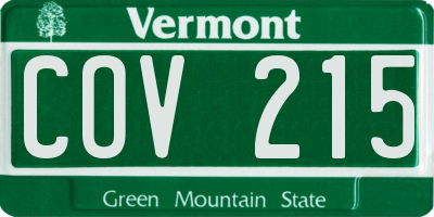 VT license plate COV215