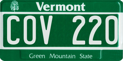 VT license plate COV220