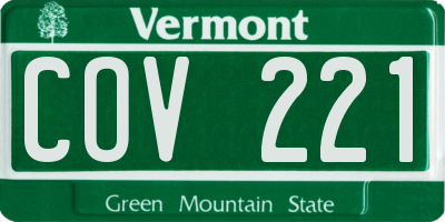 VT license plate COV221