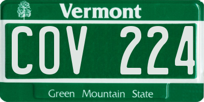 VT license plate COV224