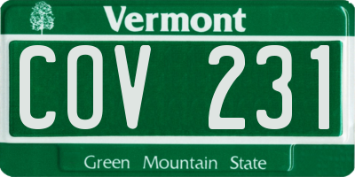 VT license plate COV231