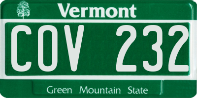VT license plate COV232