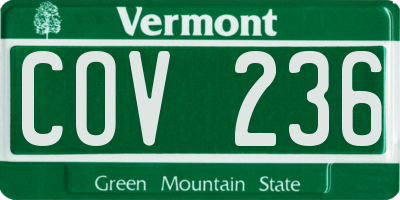 VT license plate COV236