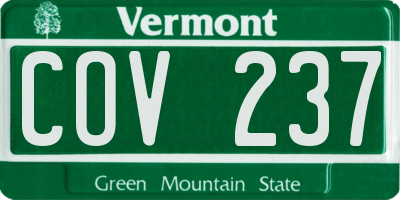 VT license plate COV237