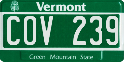VT license plate COV239