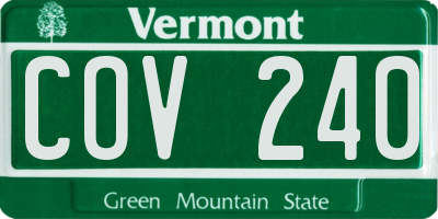 VT license plate COV240