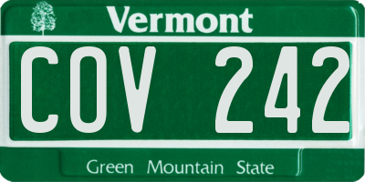 VT license plate COV242