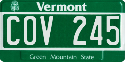 VT license plate COV245