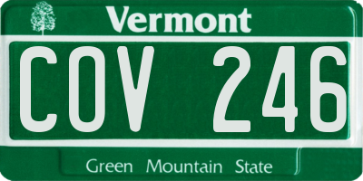 VT license plate COV246