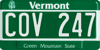 VT license plate COV247
