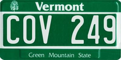 VT license plate COV249