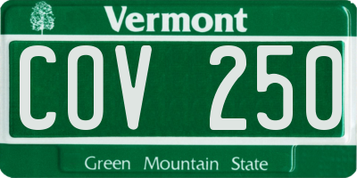 VT license plate COV250