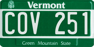VT license plate COV251