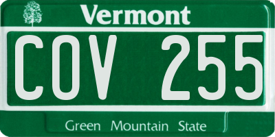 VT license plate COV255