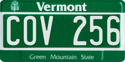 VT license plate COV256