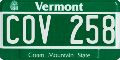 VT license plate COV258