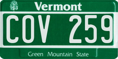 VT license plate COV259