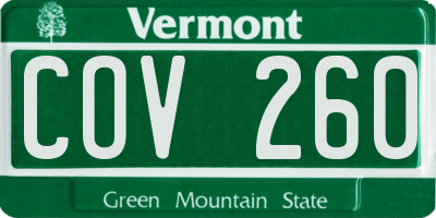 VT license plate COV260