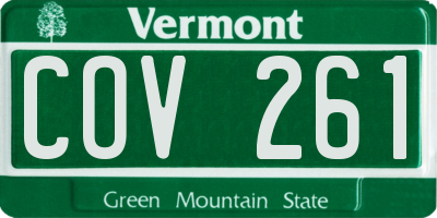 VT license plate COV261