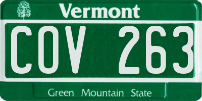 VT license plate COV263