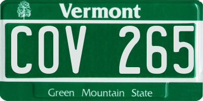 VT license plate COV265