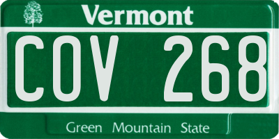 VT license plate COV268