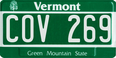 VT license plate COV269
