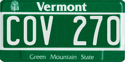 VT license plate COV270