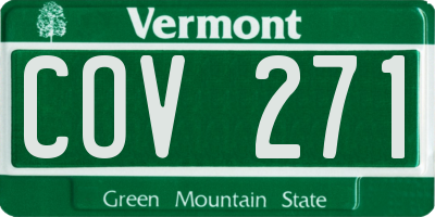 VT license plate COV271